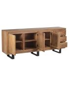 Buffet bas 3 portes 3 tiroirs acacia bunting marron - 200x44x80 cm