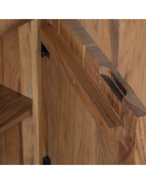 Buffet bas 3 portes 3 tiroirs acacia bunting marron - 200x44x80 cm