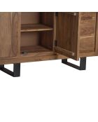 Buffet bas 3 portes 3 tiroirs acacia bunting marron - 200x44x80 cm