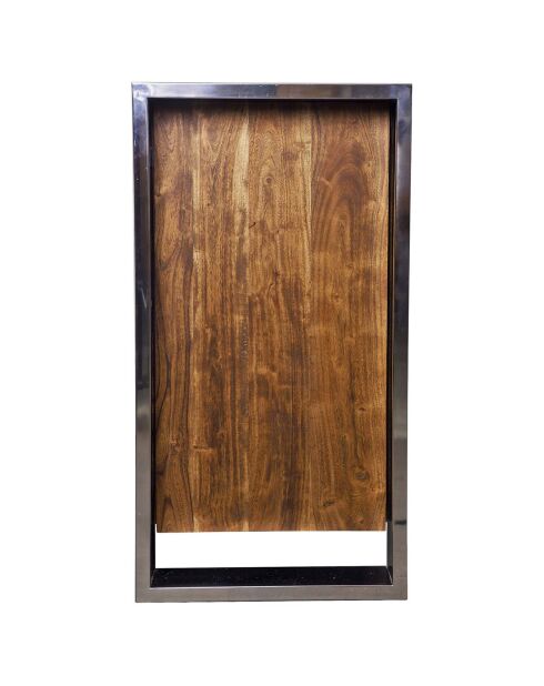 Buffet 3 portes 4 tiroirs gm acacia stainless marron - 219x45x85 cm