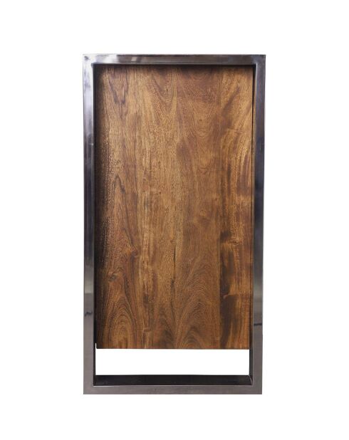 Buffet 2 portes 4 tiroirs pm acacia stainless marron - 159x45x85 cm