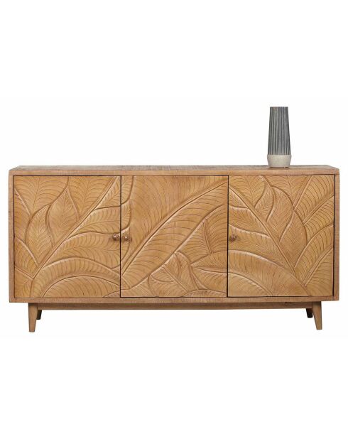 Buffet manguier 3 portes manguier floria marron - 160x42x80 cm