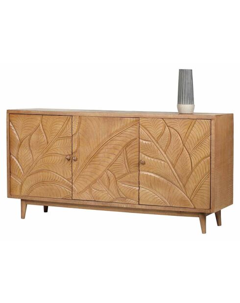 Buffet manguier 3 portes manguier floria marron - 160x42x80 cm