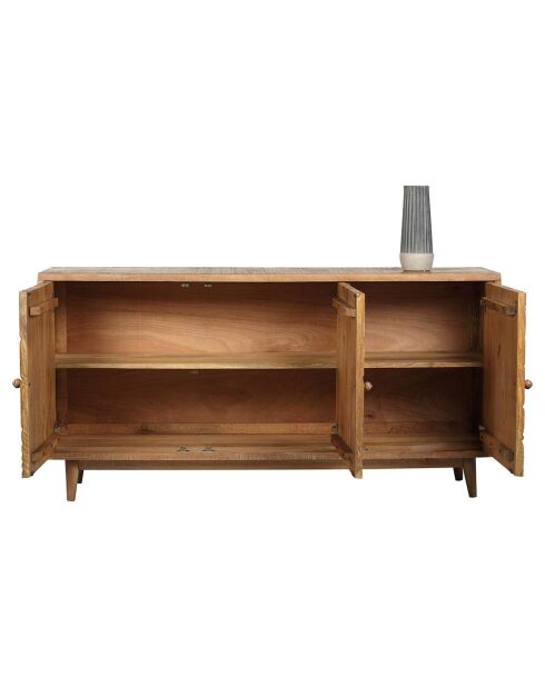 Buffet manguier 3 portes manguier floria marron - 160x42x80 cm