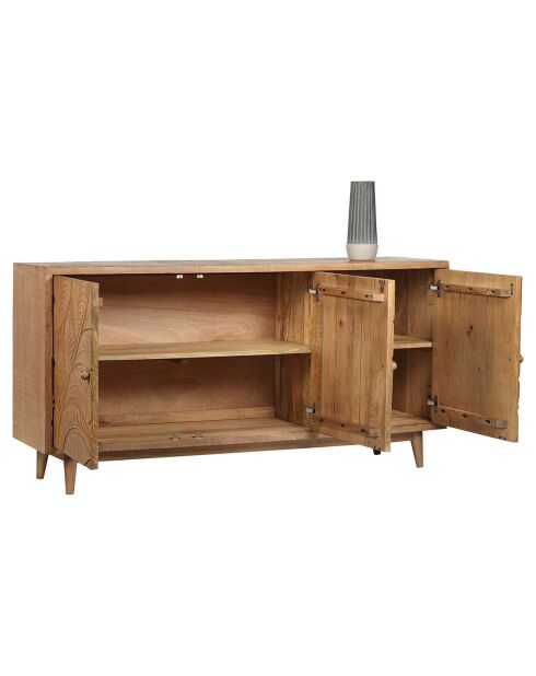 Buffet manguier 3 portes manguier floria marron - 160x42x80 cm