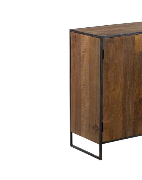 Buffet 1 porte 3 tiroirs manguier stockholm naturel ciré - 90x40x90 cm