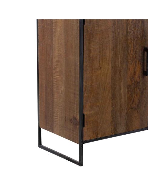 Buffet 1 porte 3 tiroirs manguier stockholm naturel ciré - 90x40x90 cm
