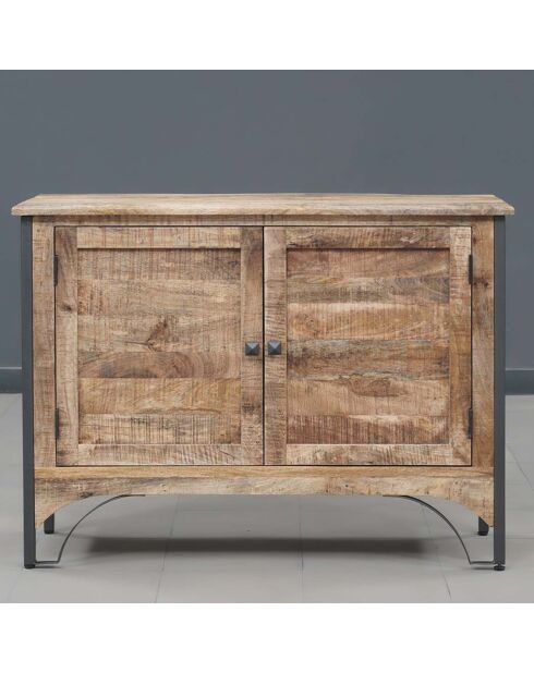 Petit buffet 2 portes manguier pondicherry marron - 115x40x85 cm