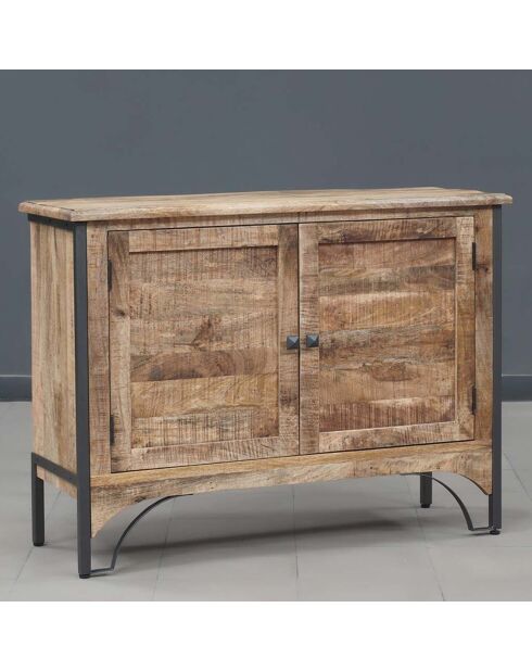 Petit buffet 2 portes manguier pondicherry marron - 115x40x85 cm