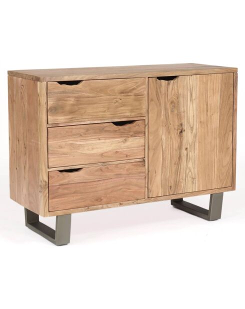 Buffet 3 tiroirs acacia forest brut - 117x45x85 cm