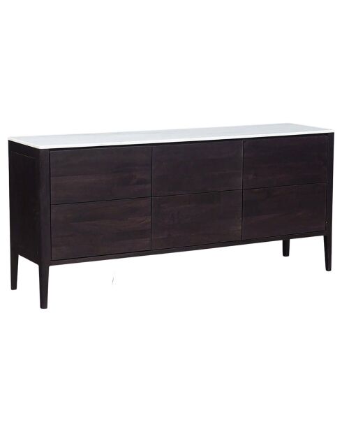 Buffet bois plateau marbre manguier amsterdam marron - 175x45x80 cm