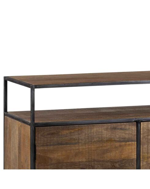 Buffet 2 portes 3 tiroirs manguier stockholm naturel ciré - 150x40x105 cm