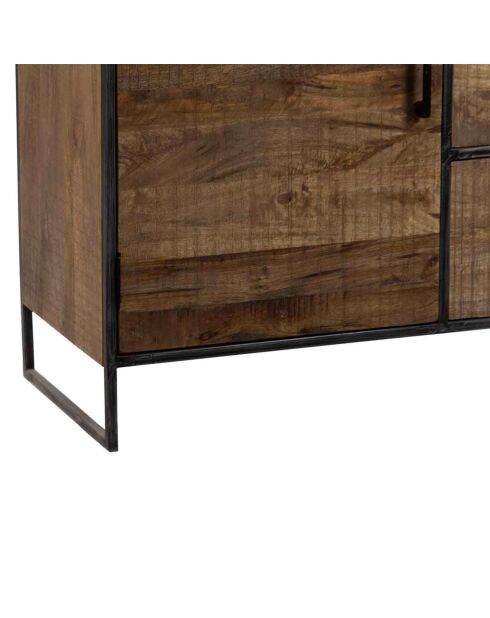 Buffet 2 portes 3 tiroirs manguier stockholm naturel ciré - 150x40x105 cm