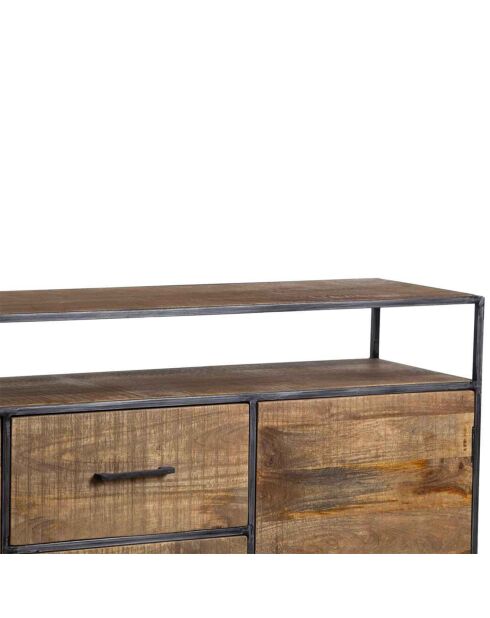 Buffet 2 portes 3 tiroirs manguier stockholm naturel ciré - 150x40x105 cm