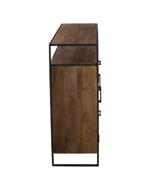 Buffet 2 portes 3 tiroirs manguier stockholm naturel ciré - 150x40x105 cm