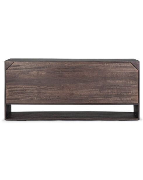 Buffet bas design bois bicolore manguier kabir naturel/noir - 170x40x75 cm