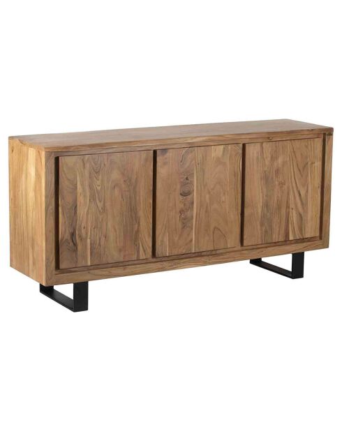 Buffet 3 portes acacia bunting marron - 166x44x80 cm
