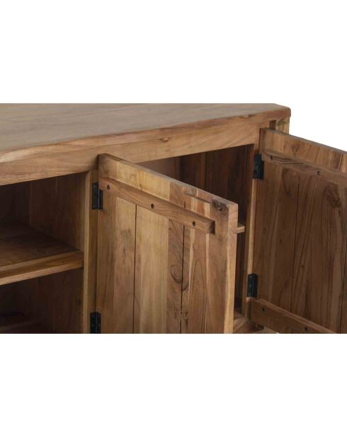Buffet 3 portes acacia bunting marron - 166x44x80 cm