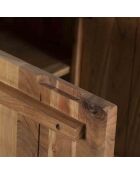 Buffet 3 portes acacia bunting marron - 166x44x80 cm