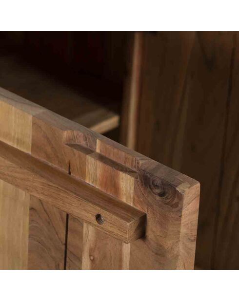 Buffet 3 portes acacia bunting marron - 166x44x80 cm