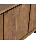 Buffet 3 portes acacia bunting marron - 166x44x80 cm