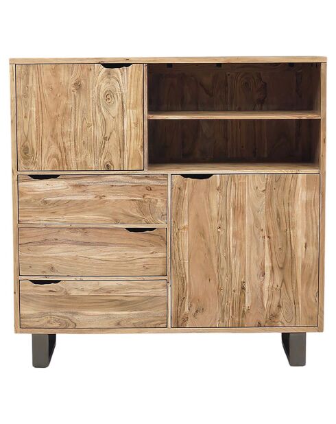 buffet haut bois acacia forest brut - 140x45x140 cm