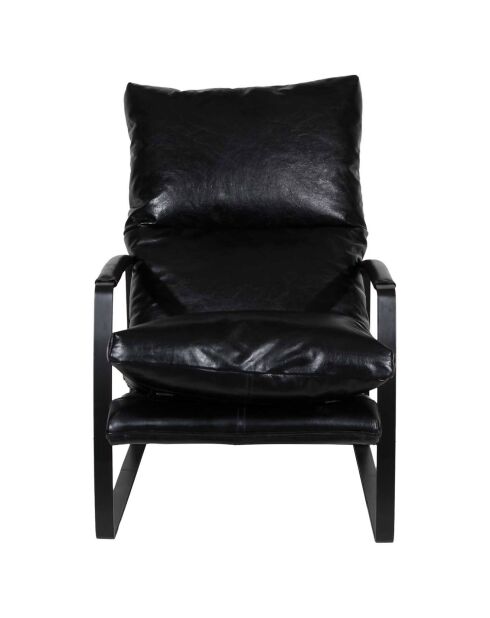 Fauteuil cuir damo noir- 63x99x99 cm