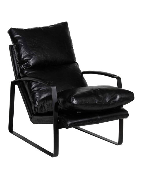 Fauteuil cuir damo noir- 63x99x99 cm