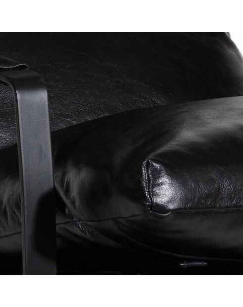 Fauteuil cuir damo noir- 63x99x99 cm