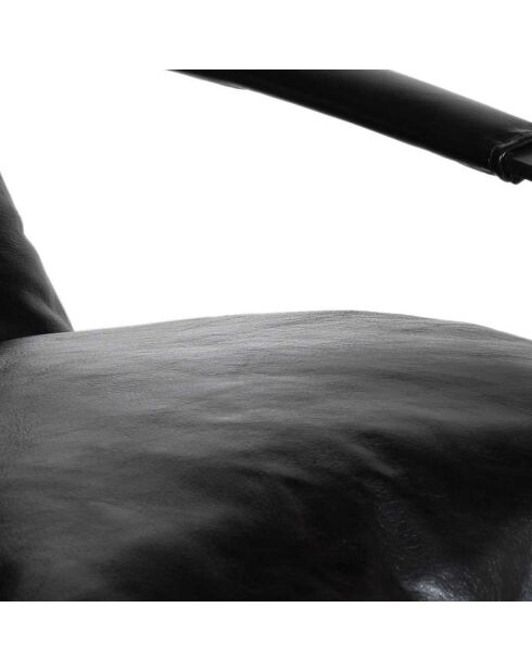 Fauteuil cuir damo noir- 63x99x99 cm