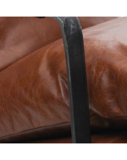 Fauteuil cuir damo marron - 63x99x99 cm