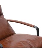 Fauteuil cuir damo marron - 63x99x99 cm