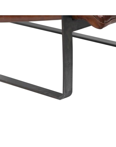 Fauteuil cuir damo marron - 63x99x99 cm