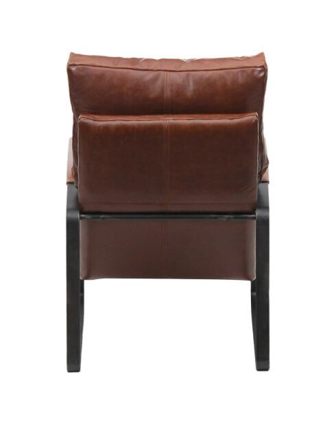 Fauteuil cuir damo marron - 63x99x99 cm