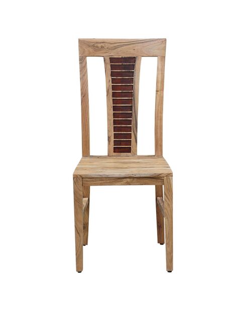 Chaise bois bicolore acacia luxor brun/naturel - 45x45x103 cm