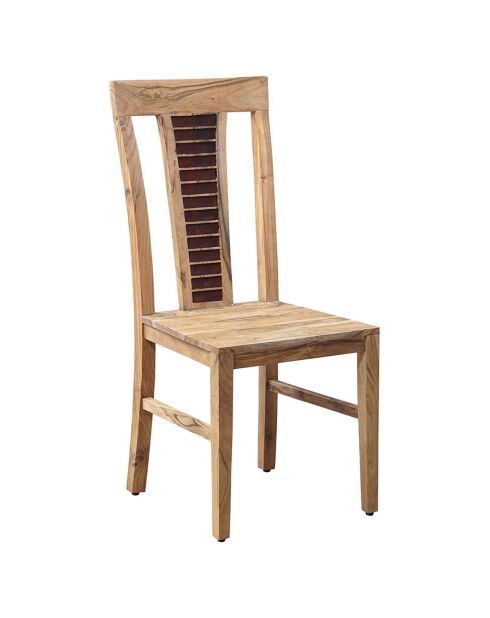 Chaise bois bicolore acacia luxor brun/naturel - 45x45x103 cm