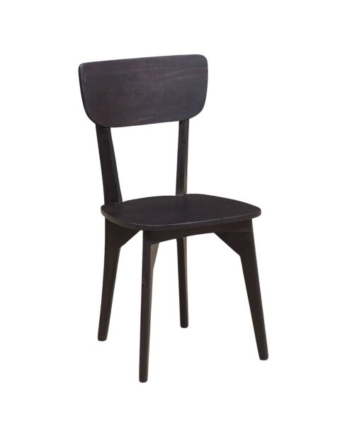 Retro stoel donker massief hout mangohout Amsterdam bruin - 42x40x83 cm