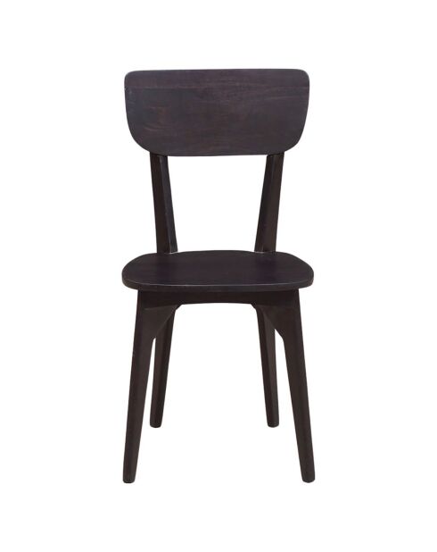 Retro stoel donker massief hout mangohout Amsterdam bruin - 42x40x83 cm