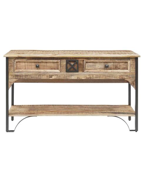 Console 2 tiroirs manguier pondicherry marron - 130x40x75 cm