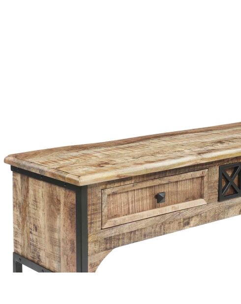 Console 2 tiroirs manguier pondicherry marron - 130x40x75 cm