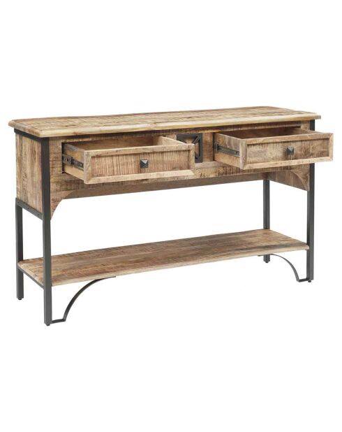 Console 2 tiroirs manguier pondicherry marron - 130x40x75 cm