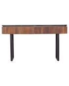 Console bois plateau marbre manguier kfir naturel ciré - 140x40x76 cm