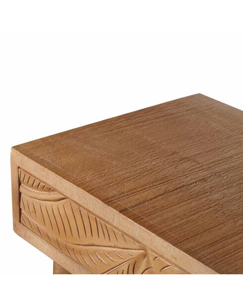 Console sculptée 2 tiroirs manguier floria marron - 130x70x45 cm