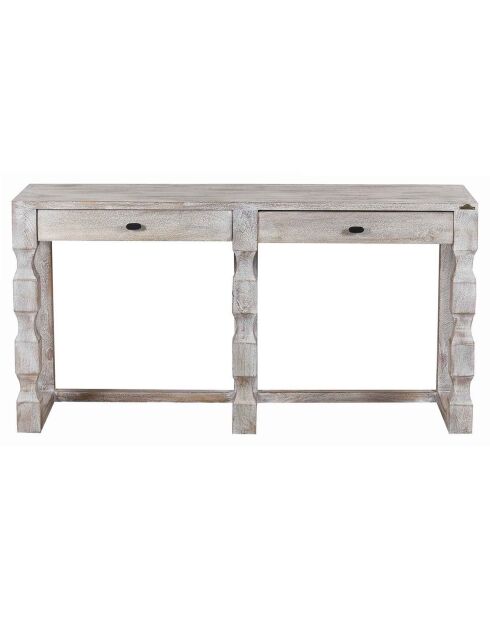 Grande console bois hampton marron - 147x41x76 cm