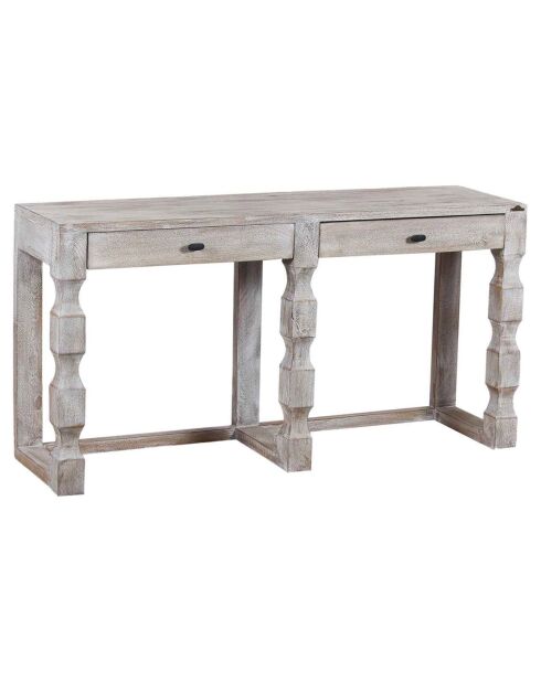 Grande console bois hampton marron - 147x41x76 cm
