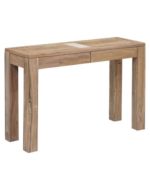 Console bois nature plateau cannage acacia tatoo naturel - 110x40x75 cm