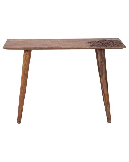 Console plateau sculpté bois massif manguier adir miel clair - 110x40x76 cm