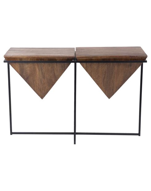 Console pyramide bois et métal acacia sirocco marron - 115x40x77 cm