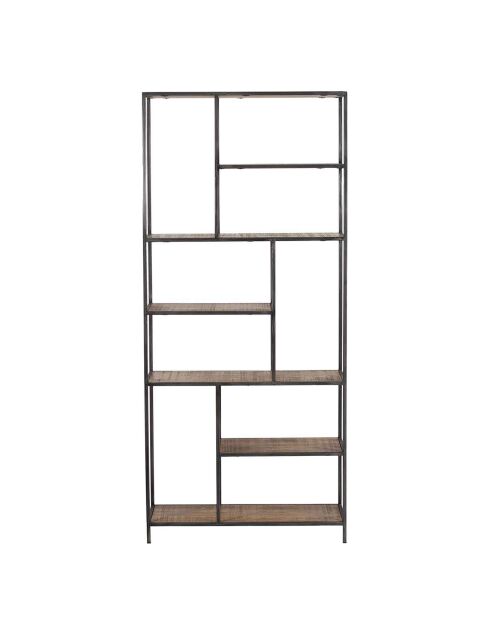 Etagère 6 niveaux manguier stockholm naturel ciré - 84x35x188 cm