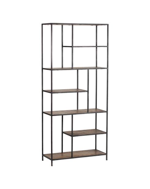 Etagère 6 niveaux manguier stockholm naturel ciré - 84x35x188 cm